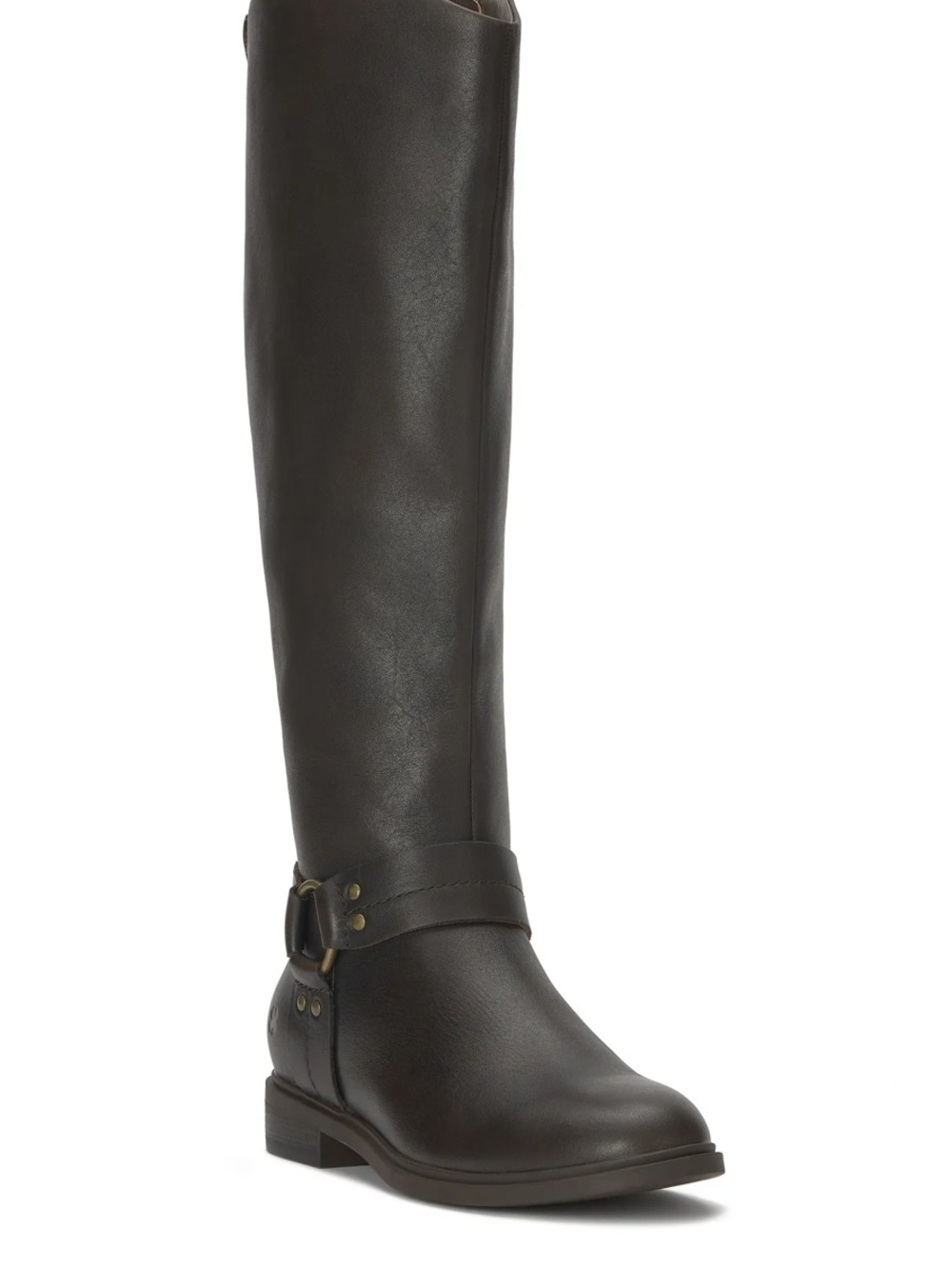 Leather Tall Riding Boot in Dark Brown